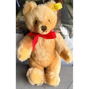 Steiff Bear 0201/26 Made In Austria 9" Light Tan Wool/Cotton With Ear Tag